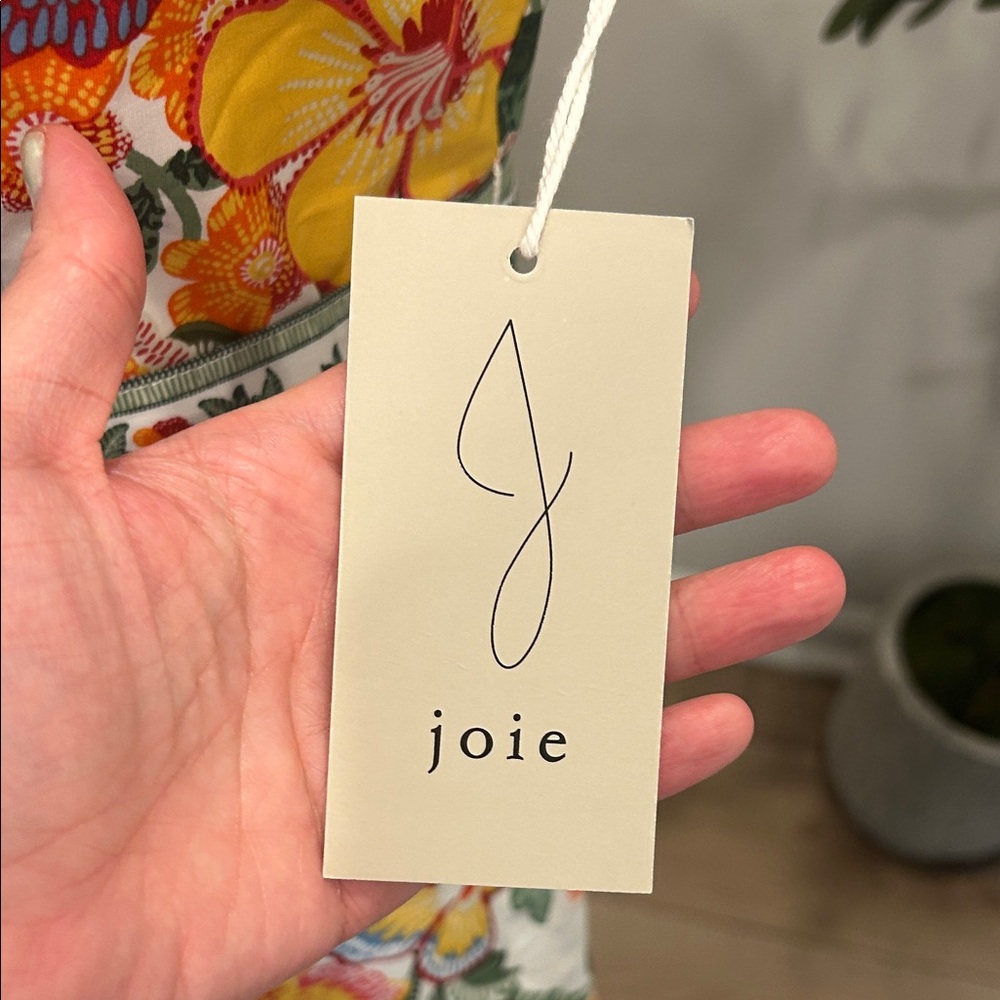 NWT Joie White Strapless Floral Dress with Orange, Yellow & Green - Picture 6 of 6